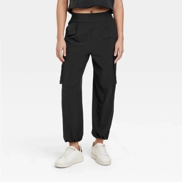 Women's Cinch‎ Hem Woven Cargo Pants - JoyLab Black S - Picture 1 of 5